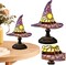 Witch Hat Lamps, Handcrafted Stained Glass Resin Wizard Hat Light Gothic Table Lamp for Halloween Decor, Spooky Night Light for Bedroom and Indoor Parties, Unique Wiccan Gift